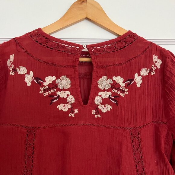 Free People Perfectly Victorian Embroidered Mini Dress | Size Medium - Picture 9 of 14